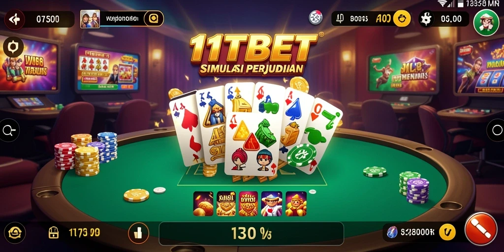 Screenshot tampilan gameplay 11TBET menampilkan pengalaman simulasi perjudian yang seru.