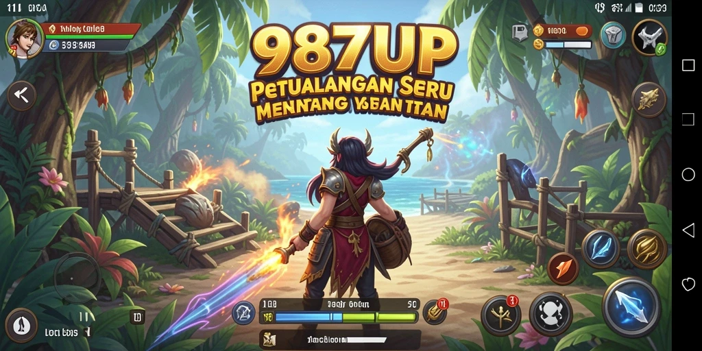 Gameplay menantang di dunia petualangan 987UP yang indah.