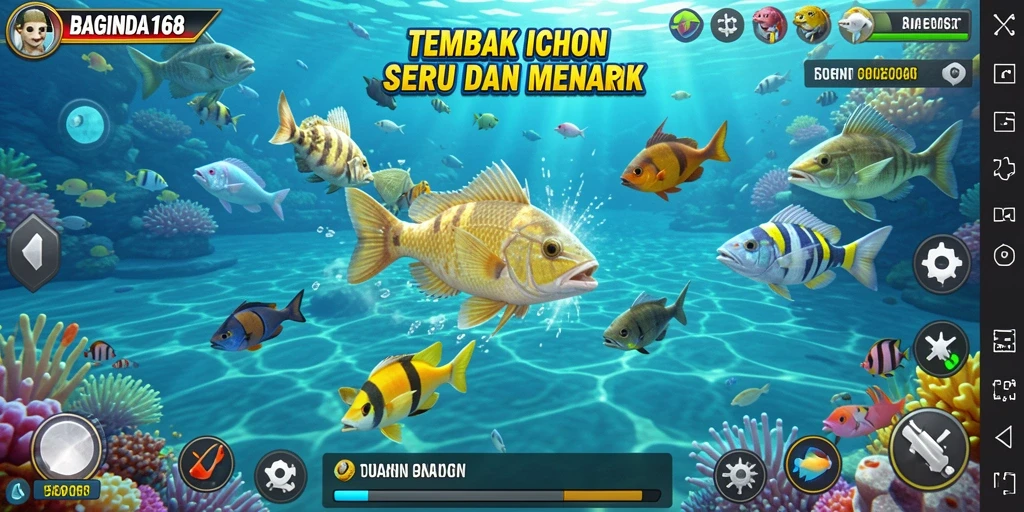 Tampilan gameplay BAGINDA168 yang dinamis dan penuh warna.