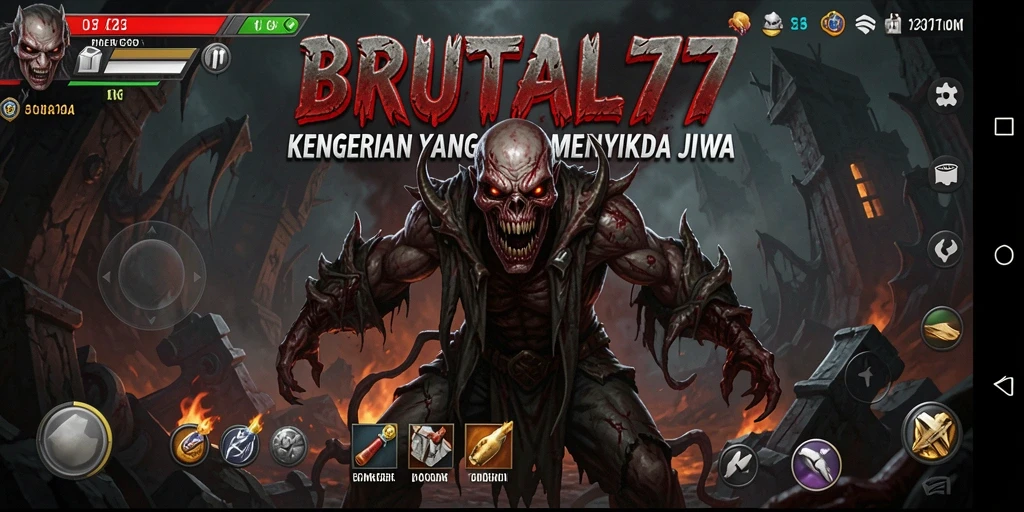 Gameplay menakutkan di BRUTAL77 dengan suasana Horror yang mencekam.