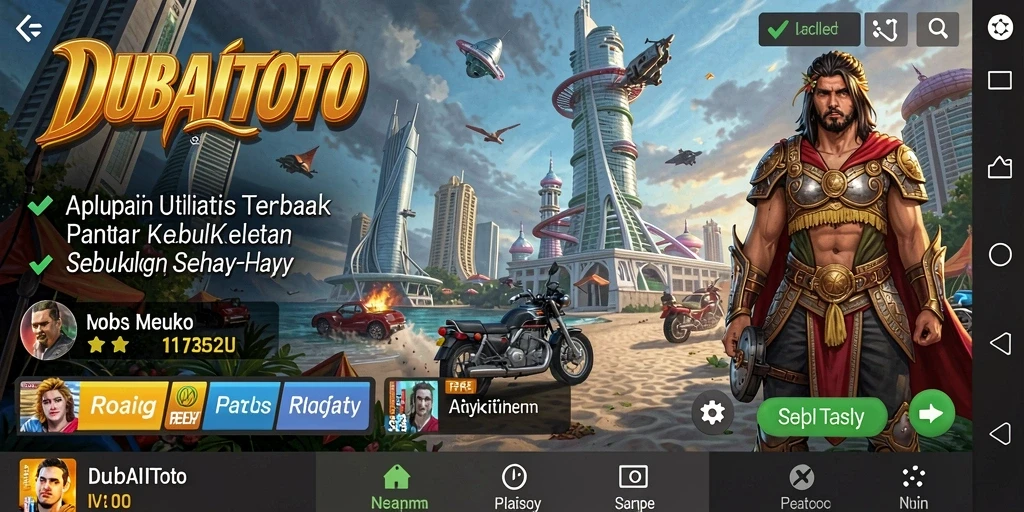 Tangkapan layar DUBAITOTO menampilkan antarmuka aplikasi yang sederhana dan fungsional.