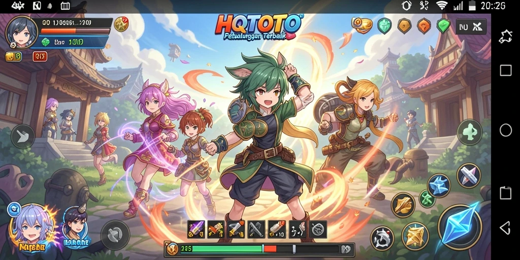 Tampilan gameplay seru dan karakter Anime menarik di HQTOTO.