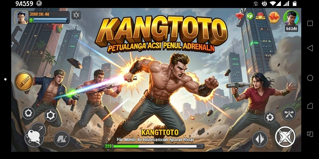 Screenshot KANGTOTO menampilkan aksi laga seru di dalam gameplay.