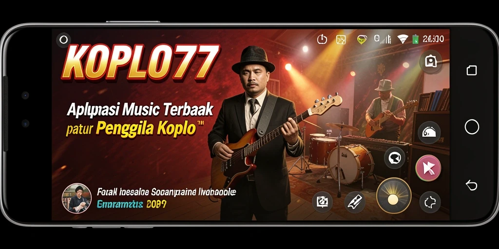 Screenshot KOPLO77 menampilkan antarmuka aplikasi musik yang menarik.