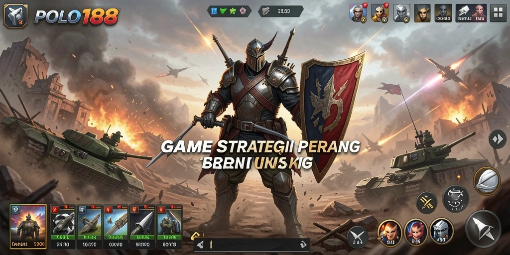 Menampilkan pertempuran epik dalam gameplay strategi SLG.