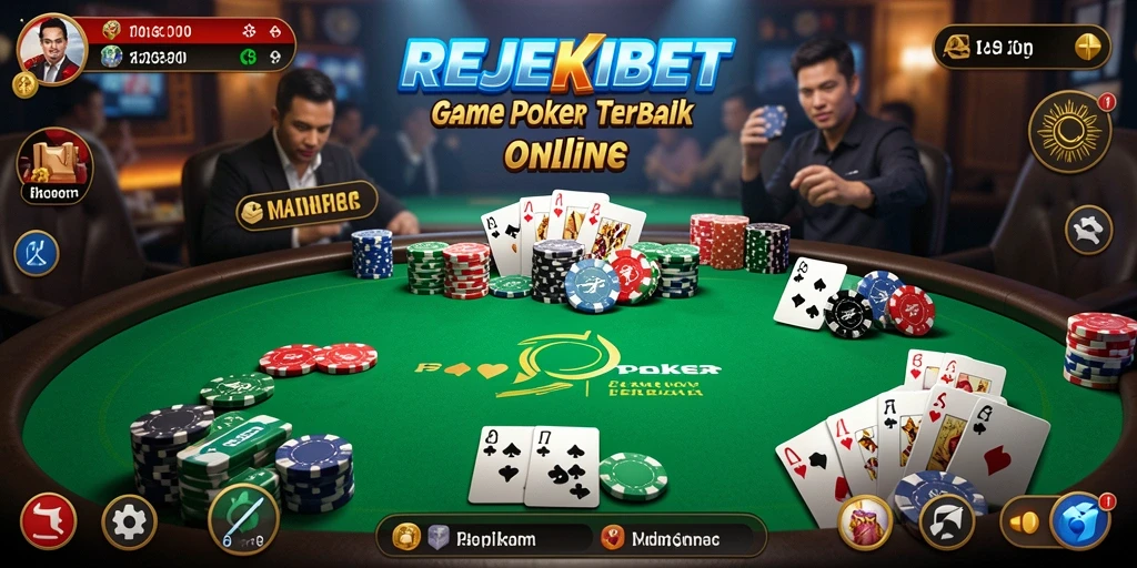 Tampilan gameplay Poker yang seru dan menantang di REJEKIBET.