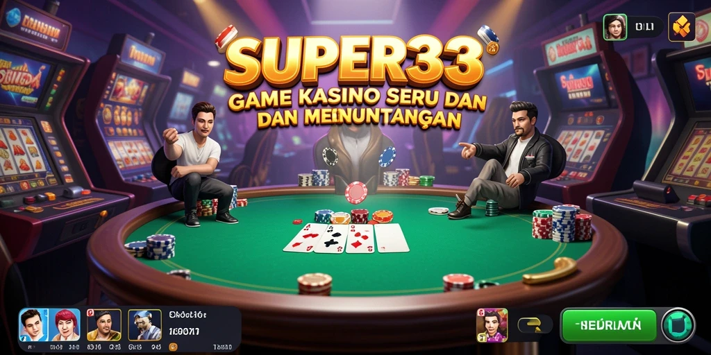 Screenshot gameplay SUPER33 menampilkan suasana kasino yang menarik.