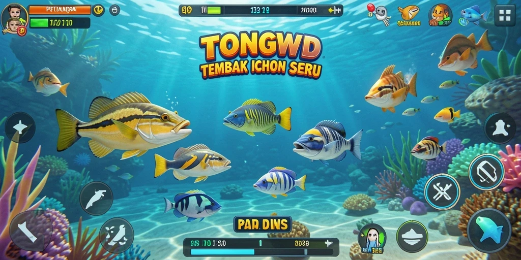 Tampilkan gameplay seru TONGWD dengan berbagai ikan yang menarik.