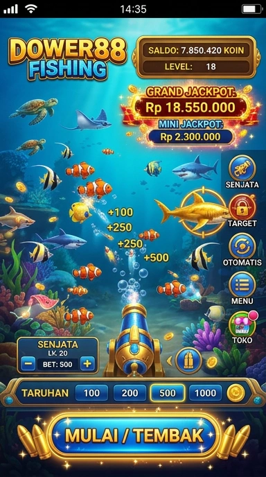 Screenshot aplikasi dower88 dengan berbagai pilihan kategori aplikasi.